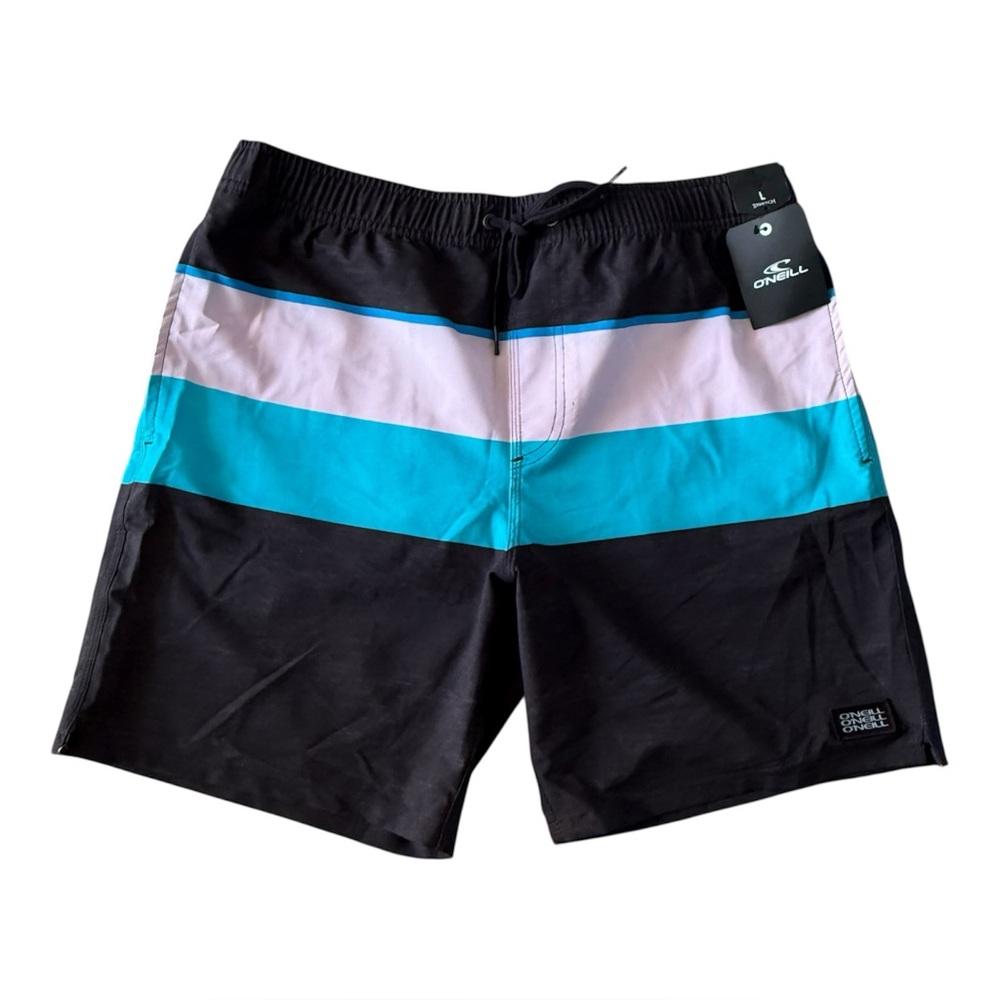 O'Neill Men's Black, White, and Blue Board Shorts